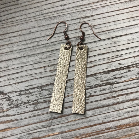 Hidden Grace. Handmade Faux Leather Earring - Picture 1 of 1